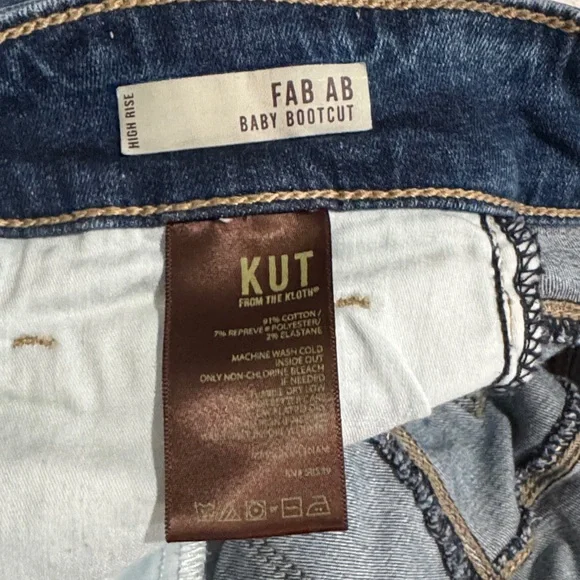 Kut from the Kloth Dark Blue High Rise Fab Ab Baby Bootcut Jeans - Picture 5 of 6